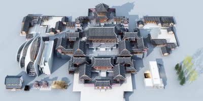 中式古建3D模型下载